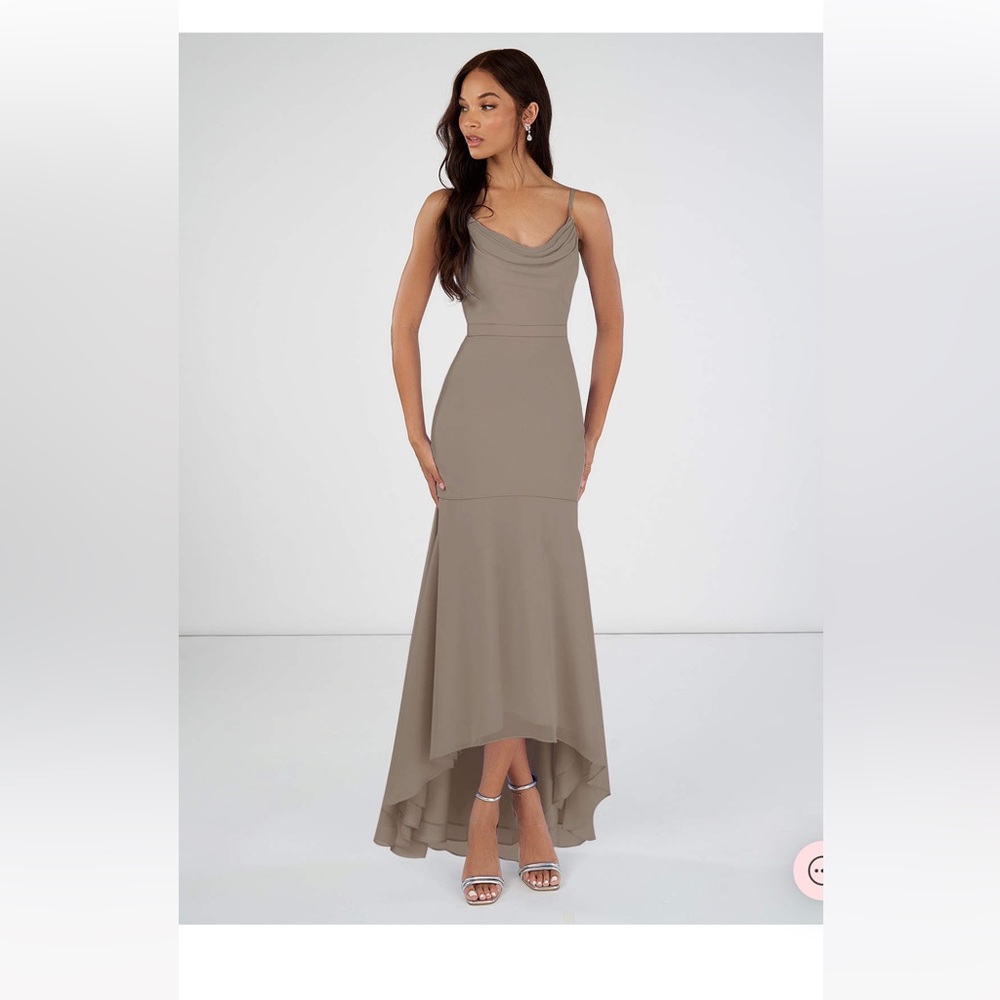 Azazie taupe bridesmaid dress